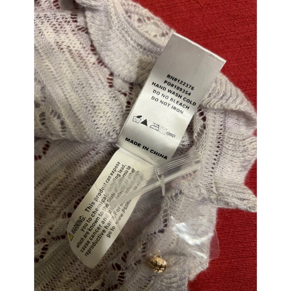 Mustard Seed NEW Ruffle Cardigan Sweater Size S Gray Knit Long Sleeve Cropped Bu - Picture 8 of 11